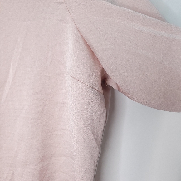 EXPRESS Portofino Button Front Shirt With Ruffle Collar And Roll Tab Sleeves XL - Picture 9 of 13